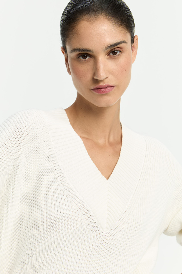 Trui met vrouwelijke V-hals