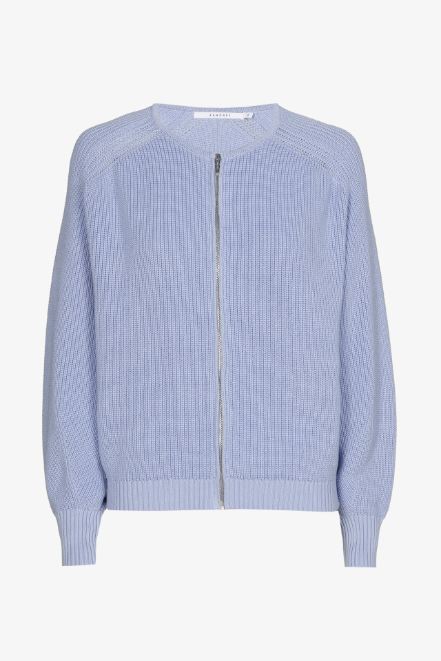 Katoenen cardigan in parelsteek