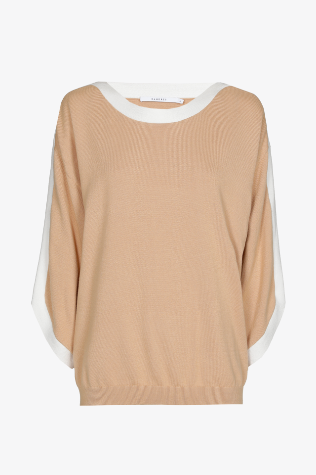 Katoenen trui met boothals