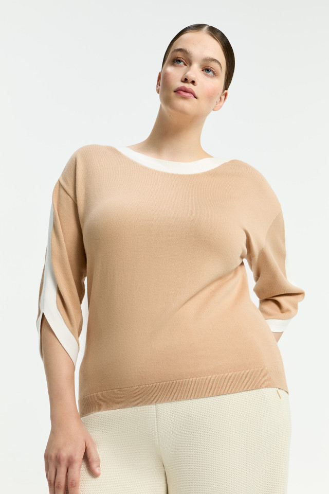 Katoenen trui met boothals