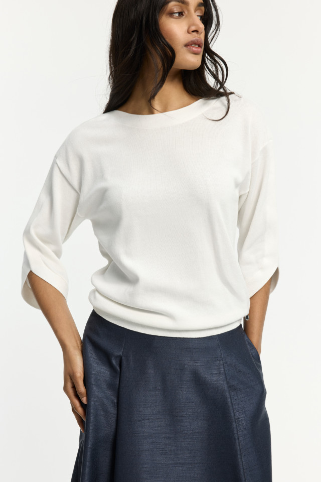 Katoenen trui met boothals