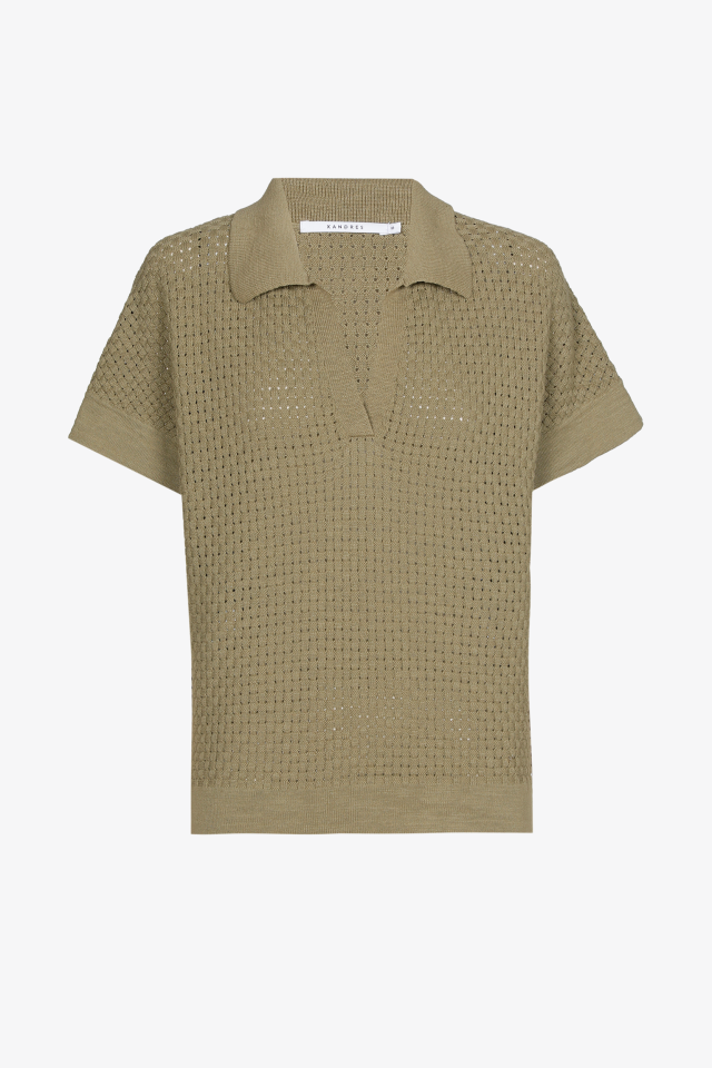 Mouwloze pull met polokraag