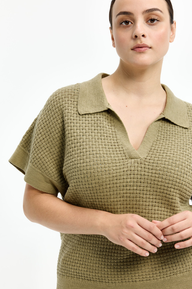 Pull sans manches à col polo