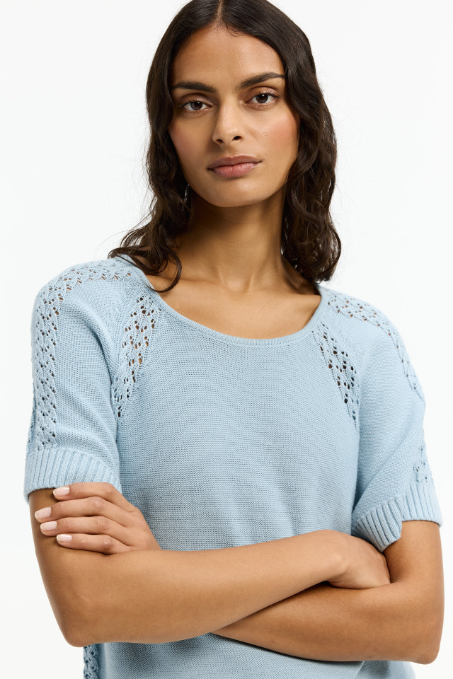 Katoenen pull met raglanmouwen