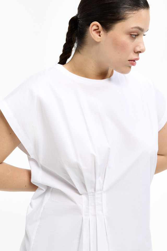 T-shirt met opvallende plooien 
