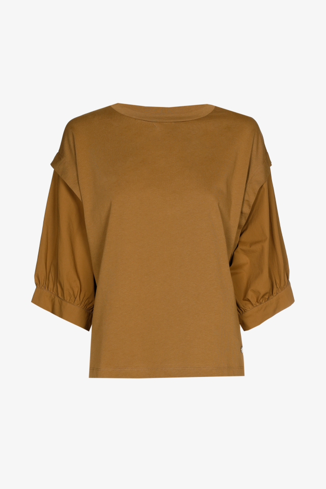 Katoenen t-shirt met ballonmouwen