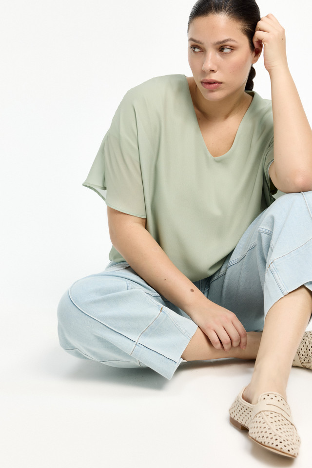 T-shirt met wijde mouwen