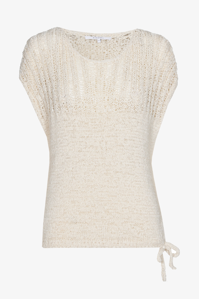 Pull sans manches en maille ample 