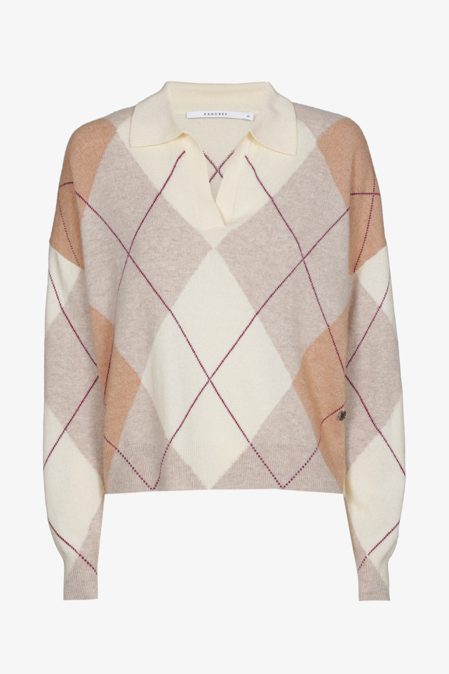 Checked polo jumper