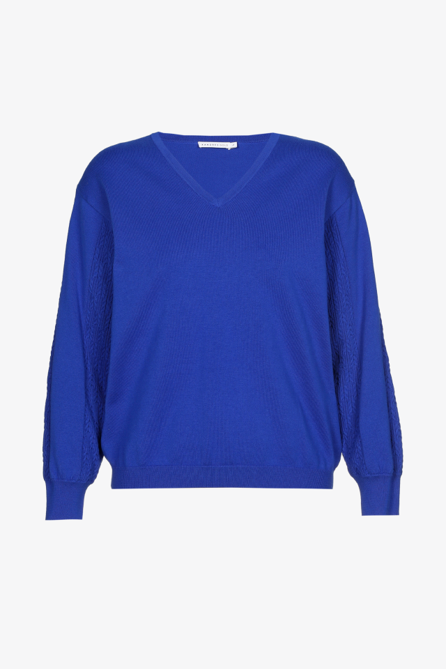 Pullover aus Baumwolle mit Strickdetail