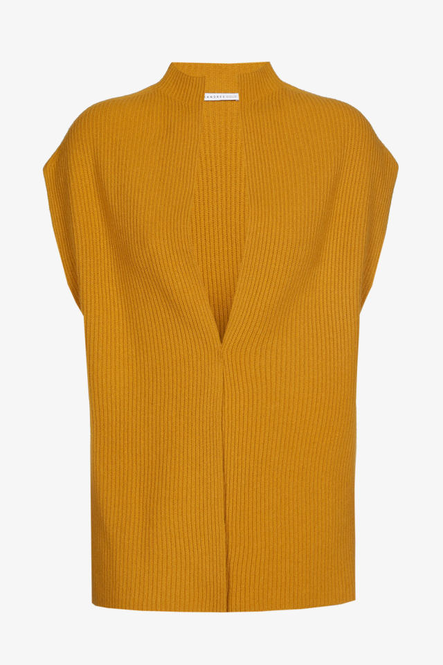 Sleeveless waistcoat in merino wool