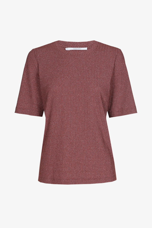 T-Shirt in Rippstrick