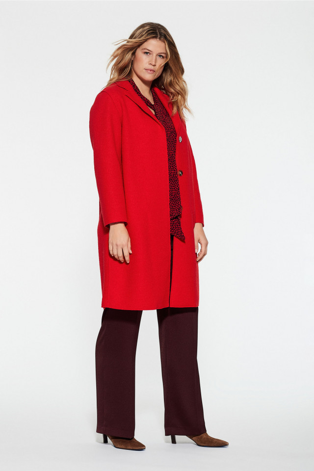Red woollen coat