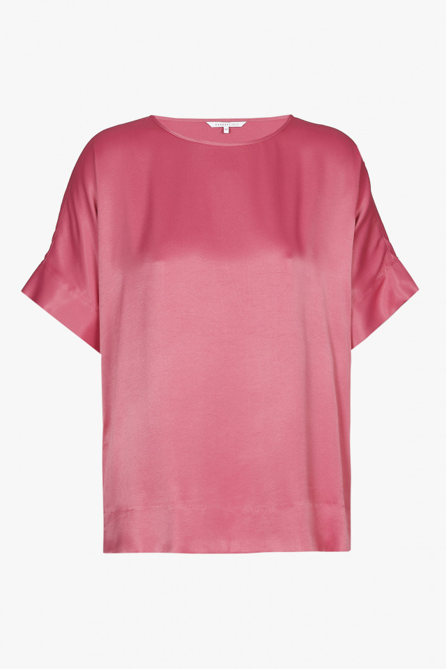 Roze blouse met korte mouwen