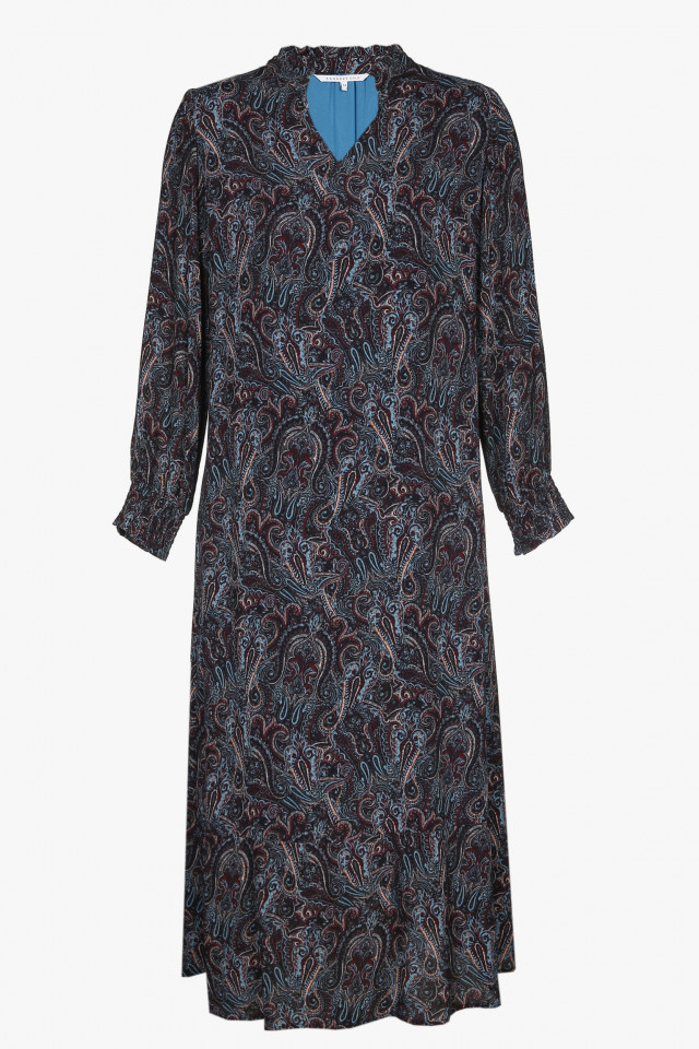 Blauw maxi dress met paisleyprint