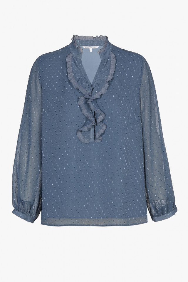 Blue blouse with long sleeves