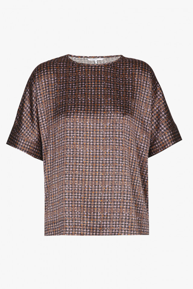 Brown checked blouse