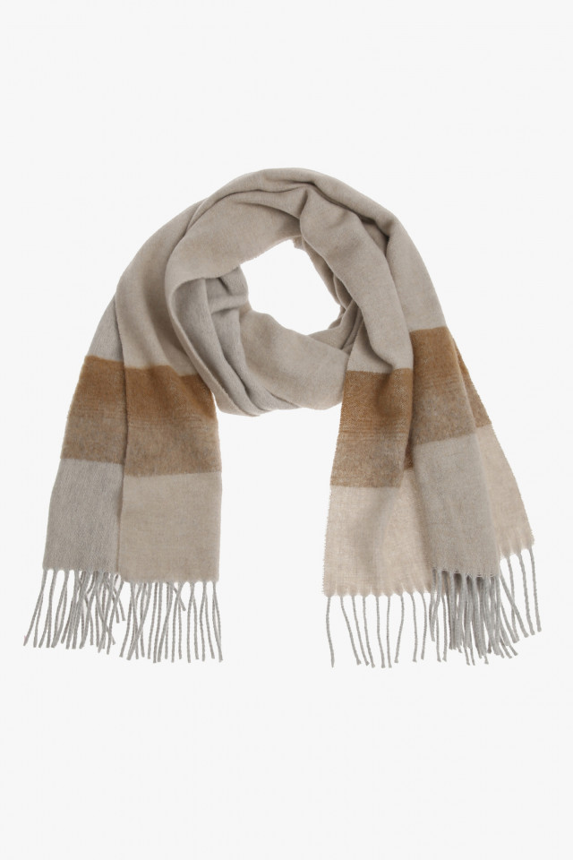 Beige and brown woollen scarf