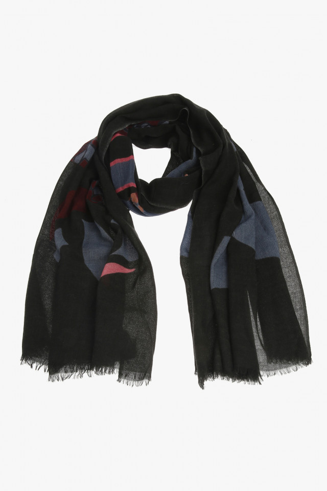 Black scarf with print
