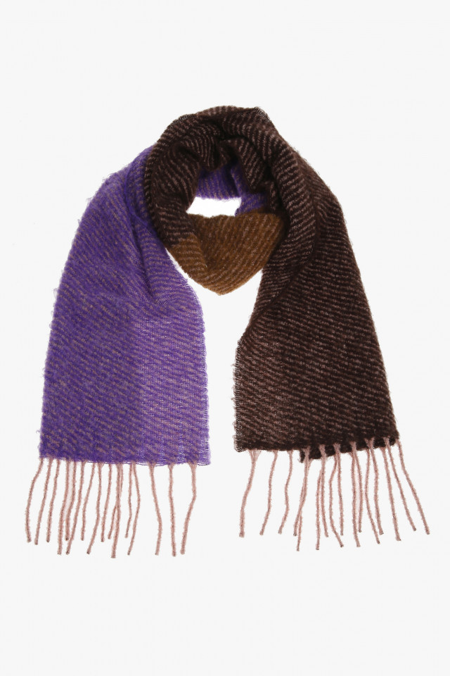 Purple and brown winter scarf