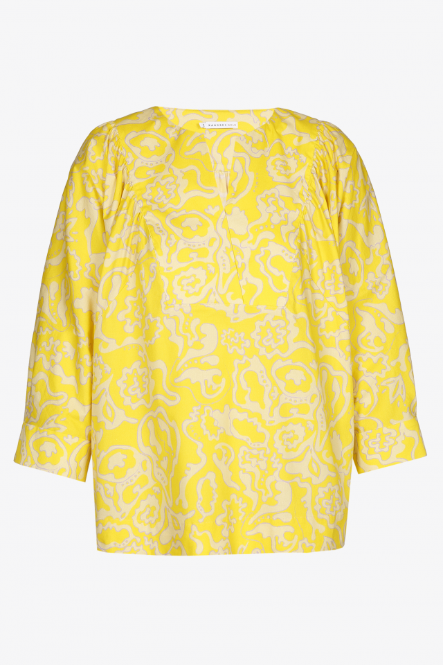 Yellow blouse with print