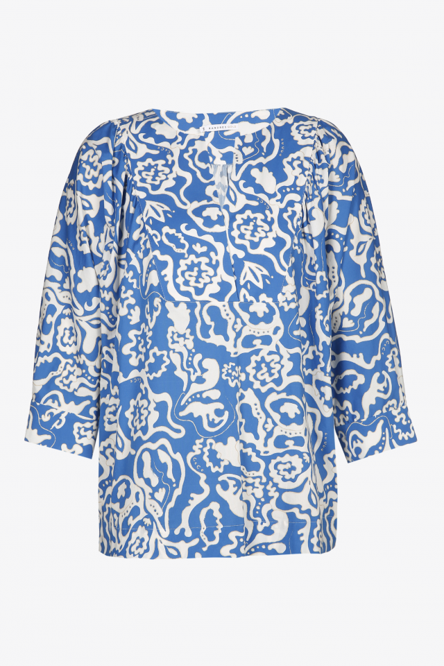 Blue blouse with white print