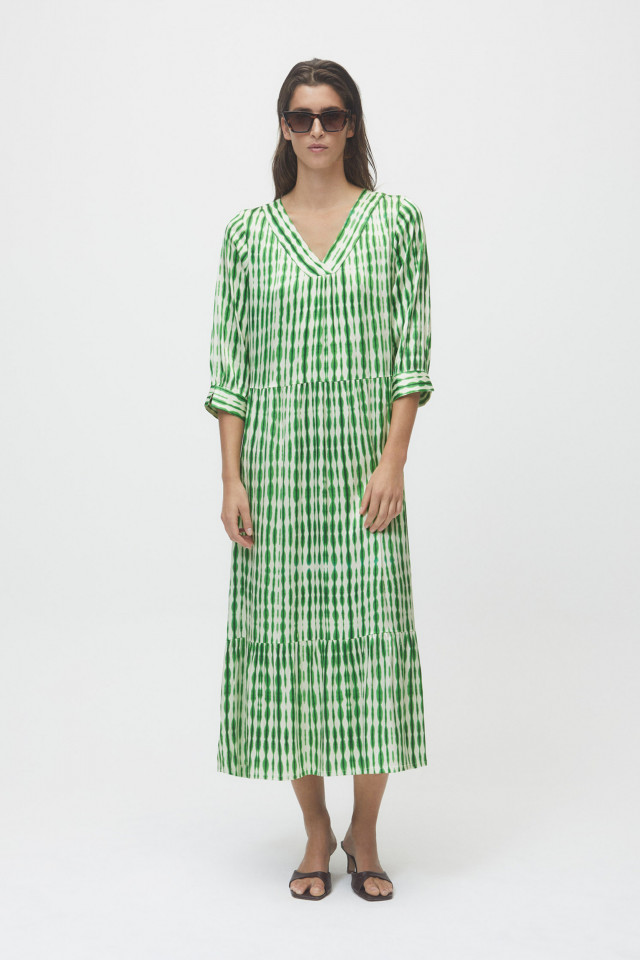 Long dress with green stripes