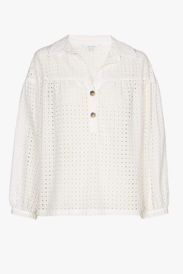 White broderie anglaise blouse