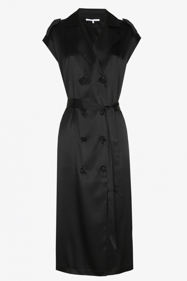 Double-breasted silk dress