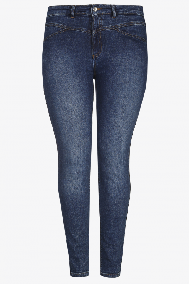 Skinny broek van jeansstof