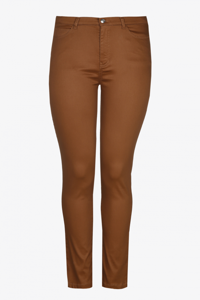 Stretch trousers with coating