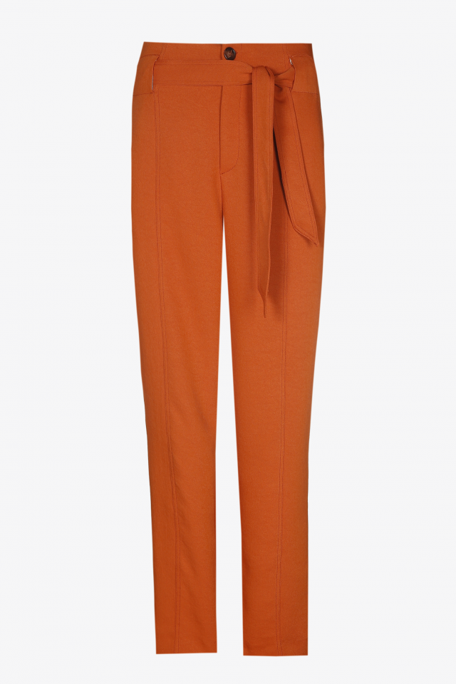 Trousers with ribbon tie
