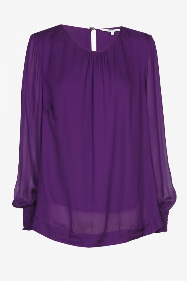 Blouse with round neck