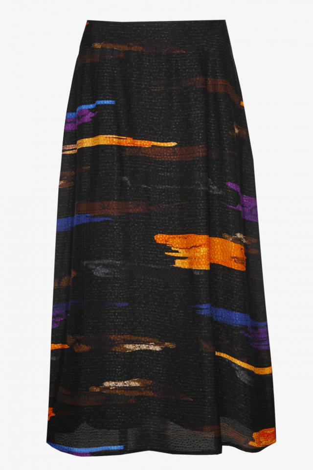 Skirt with colourful stripes