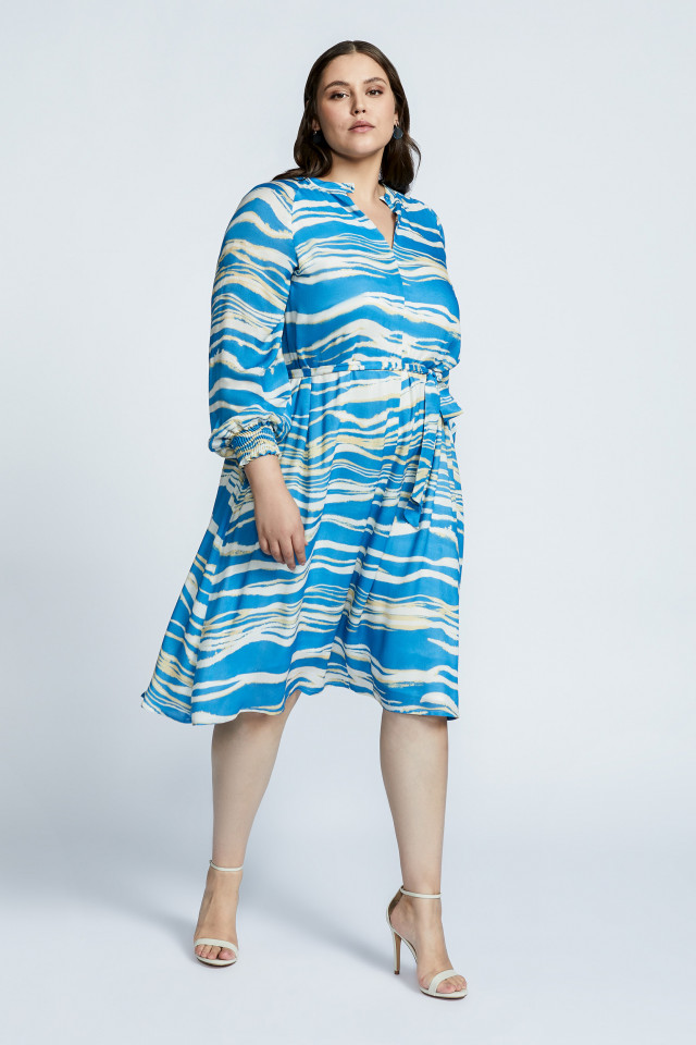 Maxi jurk met pofmouwen