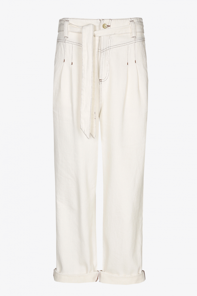 High waist trousers with belt