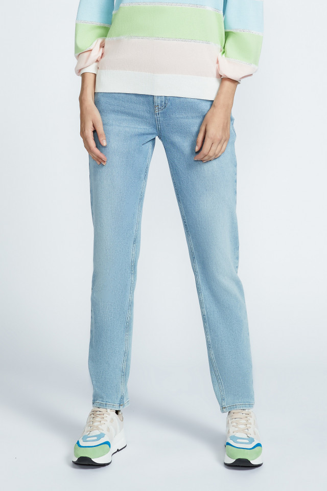 Trousers with denim look
