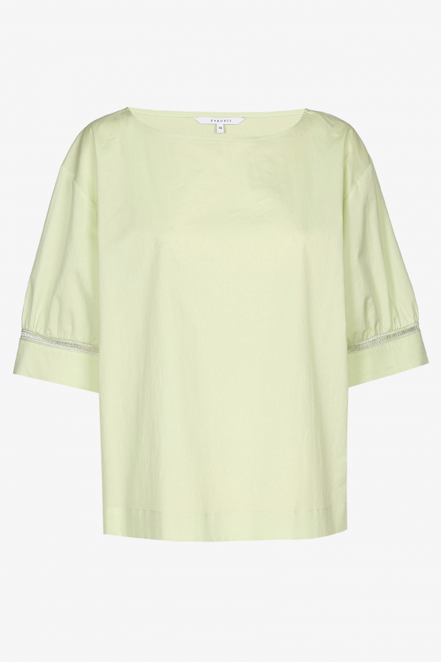 Oversized blouse with short sleeves
