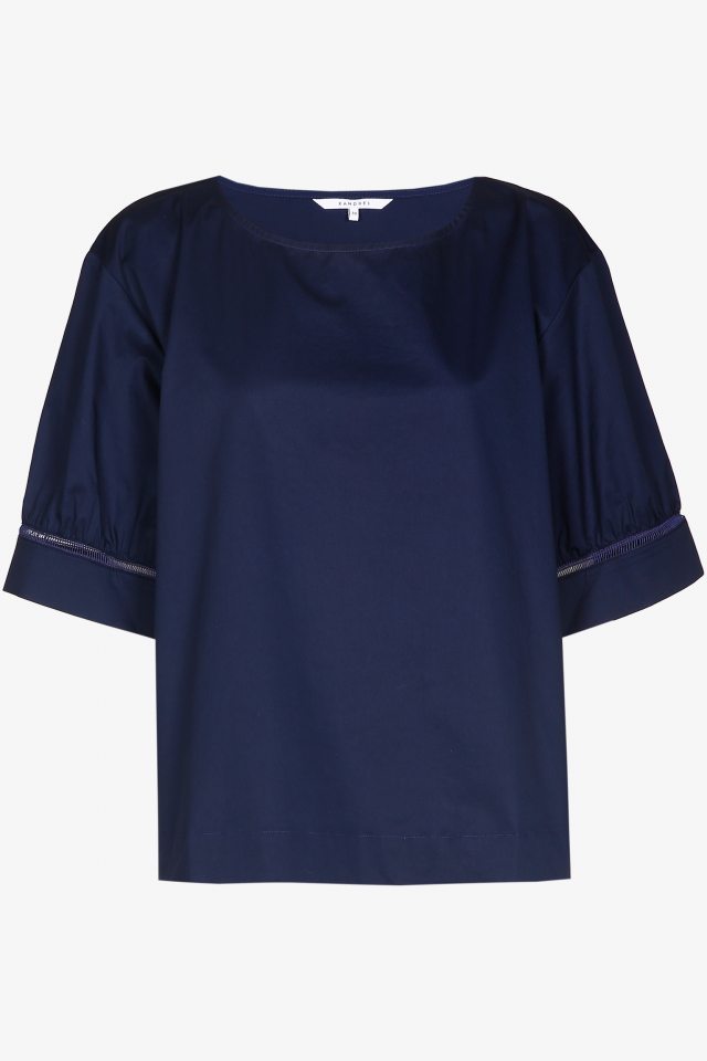 Oversized blouse with short sleeves