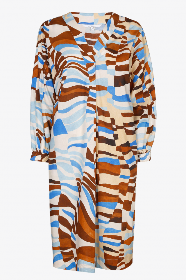 Midi-jurk met grafische print