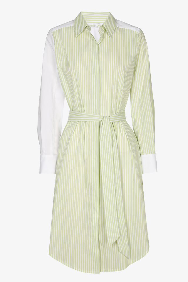 Robe-chemise mi-longue à rayures