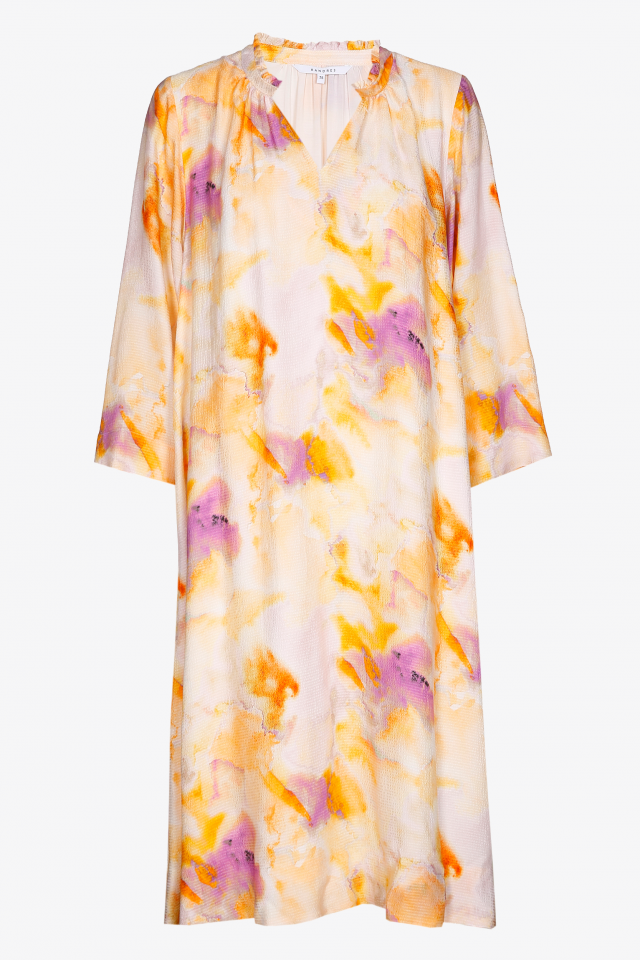 Midi dress with tie dye print