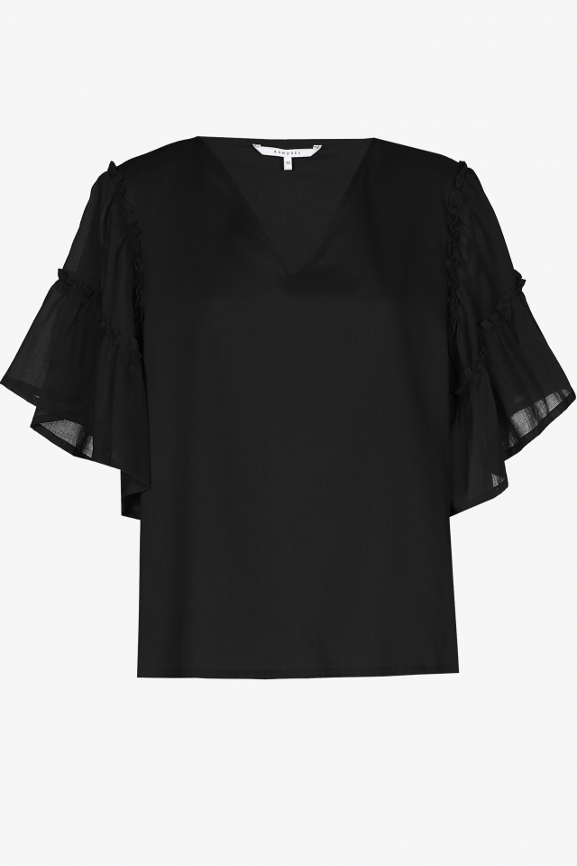 Blouse met volantmouwen