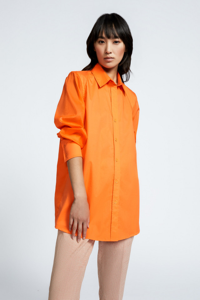 Cotton shirt with voile