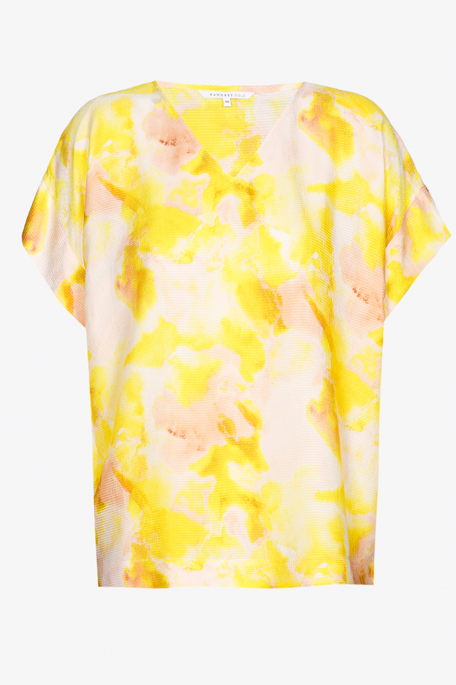 Oversized blouse in tie dye-print