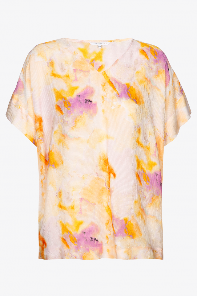 Oversized blouse in tie dye print