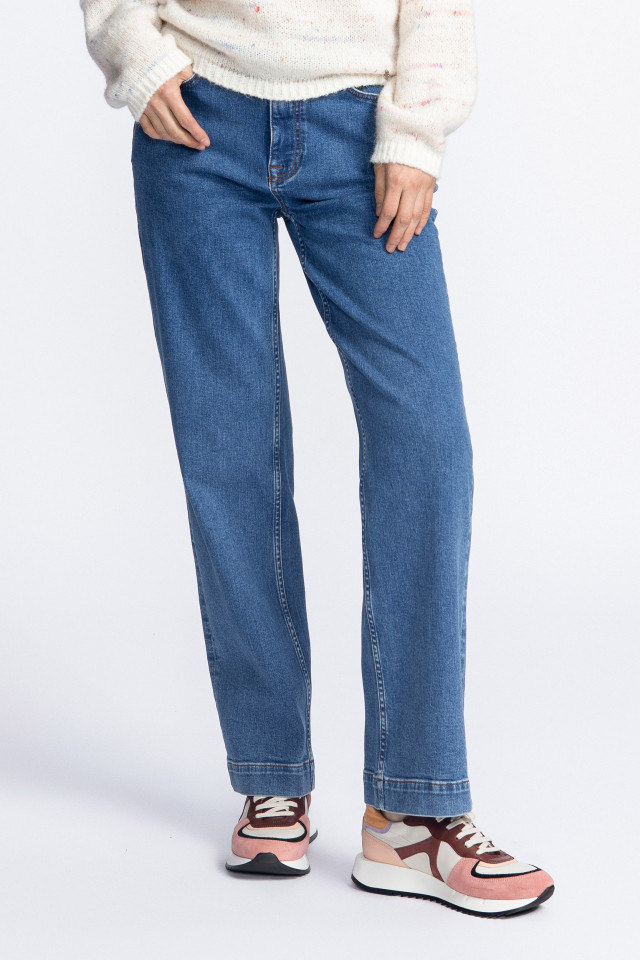 Jeansbroek met rechte pijpen