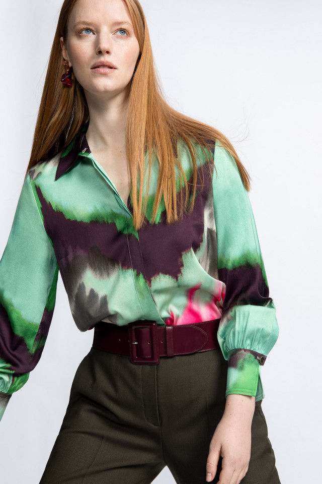 Blouse with microscopic print