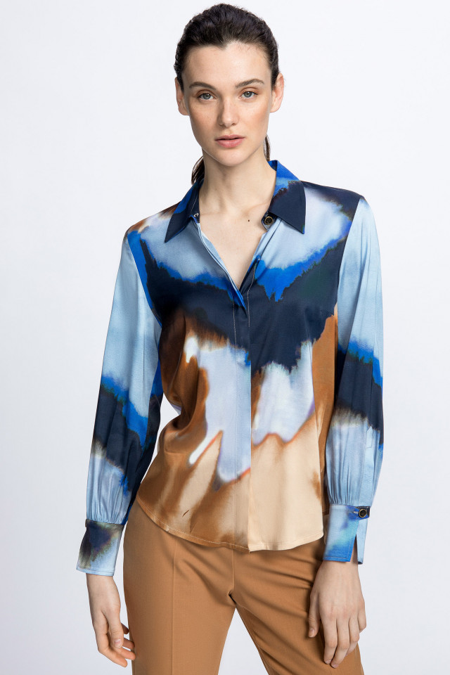 Blouse with microscopic print