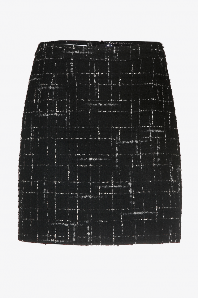 Mini skirt in bouclé fabric